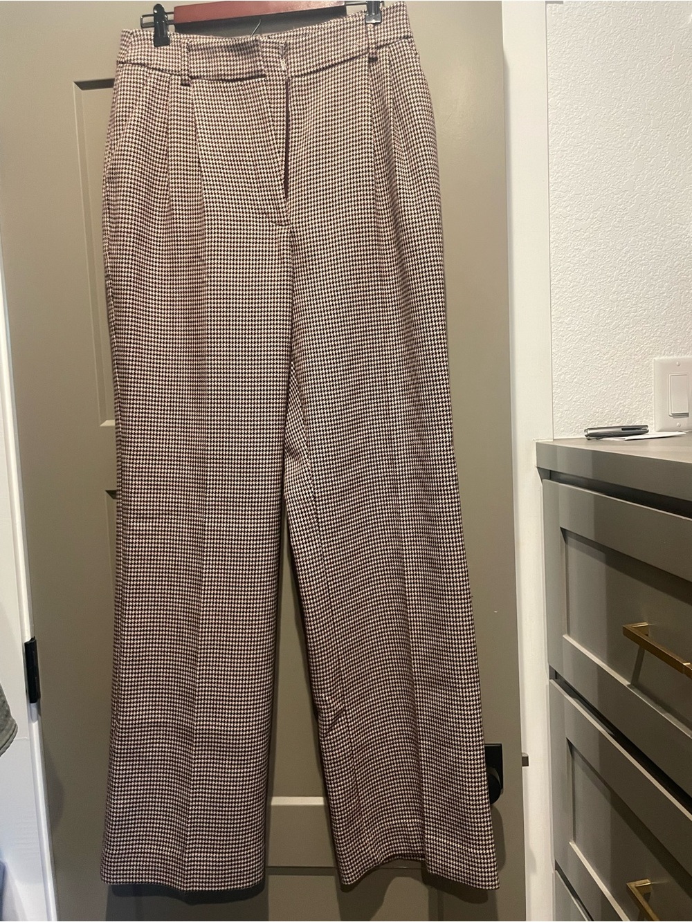 Favorite Daughter Houndstooth High Rise Wide Leg Trouser